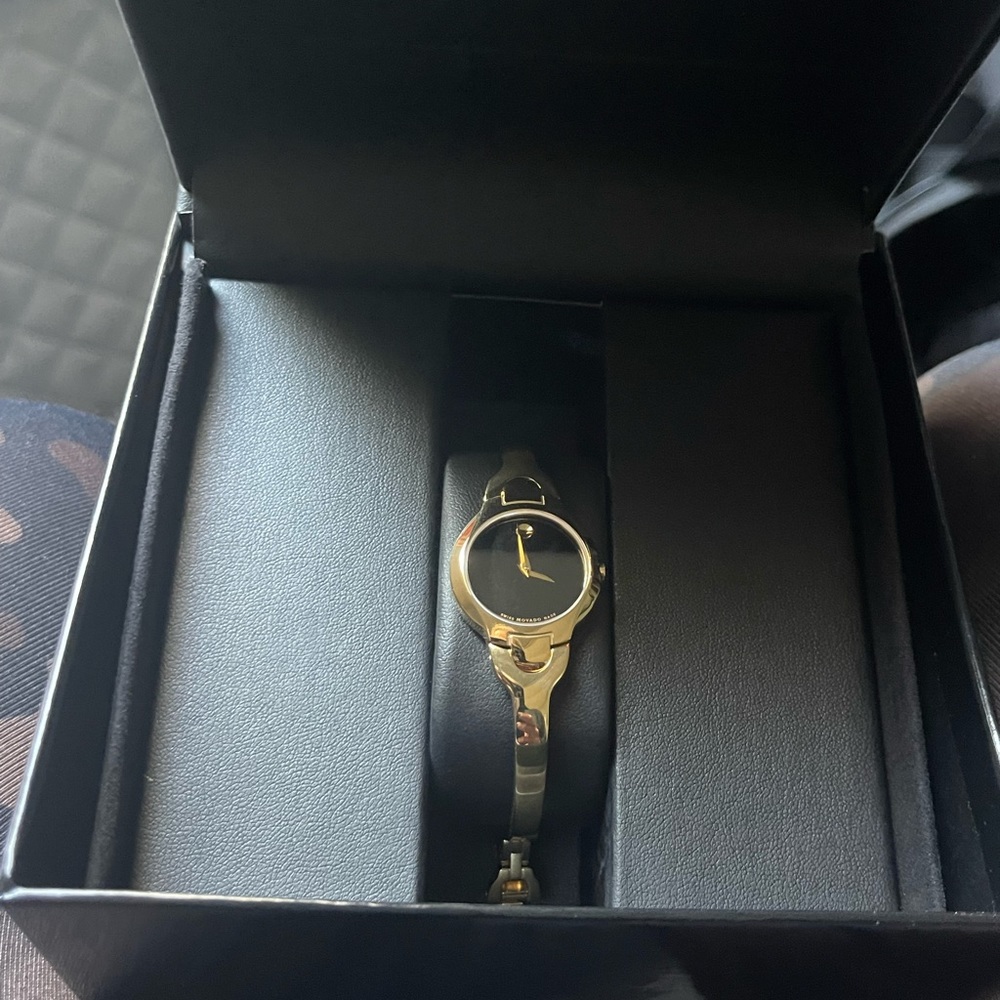 Womens Movodo Watch Gold Band